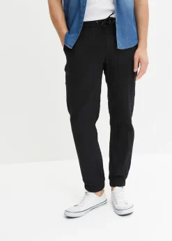 Pantalon jogger regular en gaze de coton, fuselé