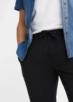 Pantalon jogger regular en gaze de coton, fuselé