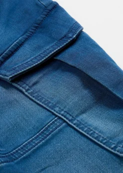 Pantalon jogger regular en sweat effet denim, droit