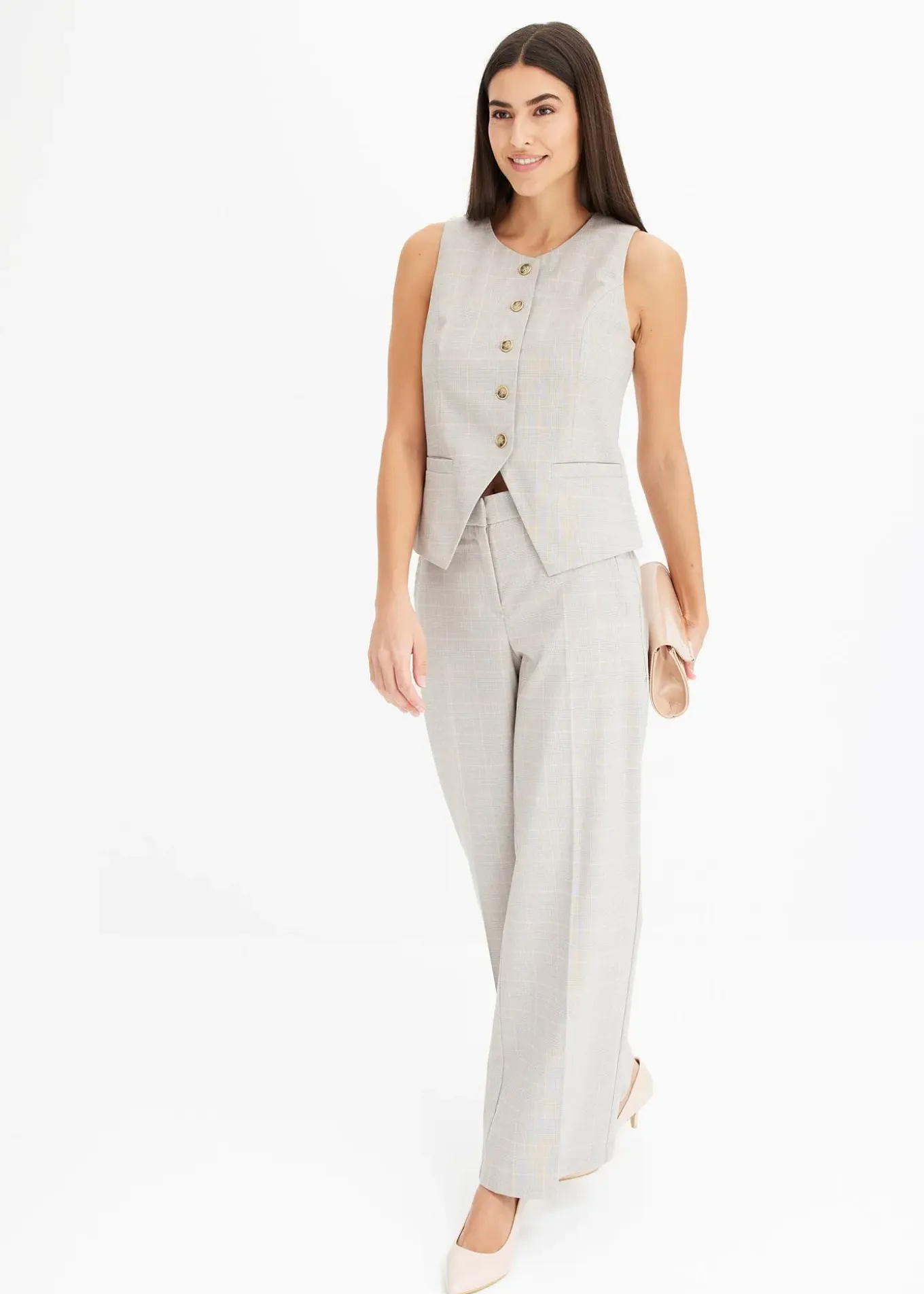 Pantalon large à carreaux écossais