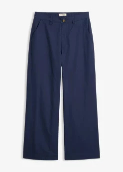 Pantalon large 100% coton, taille haute