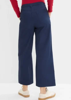 Pantalon large 100% coton, taille haute