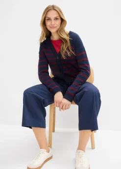 Pantalon large 100% coton, taille haute