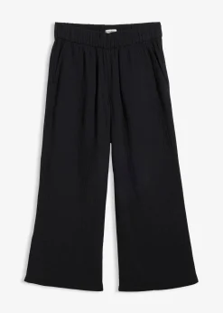 Pantalon large à pinces en gaze de coton