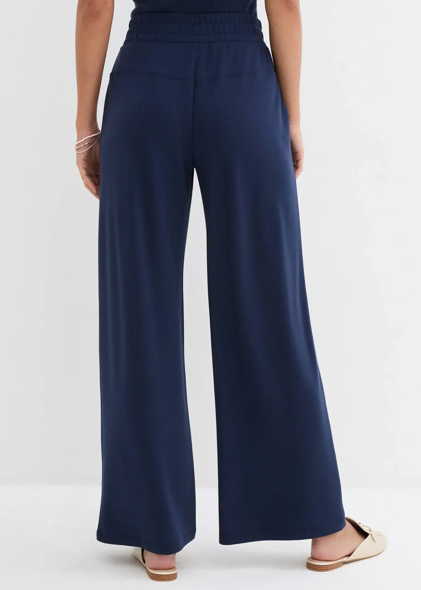 Pantalon large à pinces en jersey