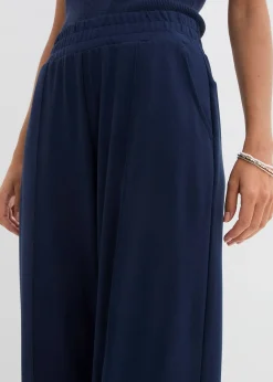 Pantalon large à pinces en jersey