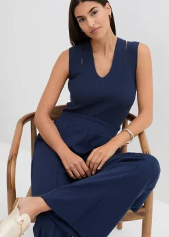 Pantalon large à pinces en jersey