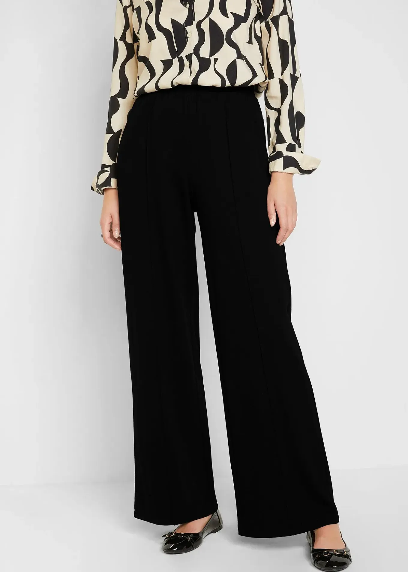 Pantalon large à pinces en jersey