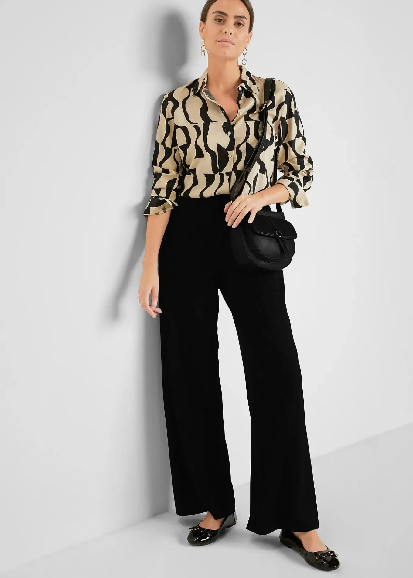 Pantalon large à pinces en jersey