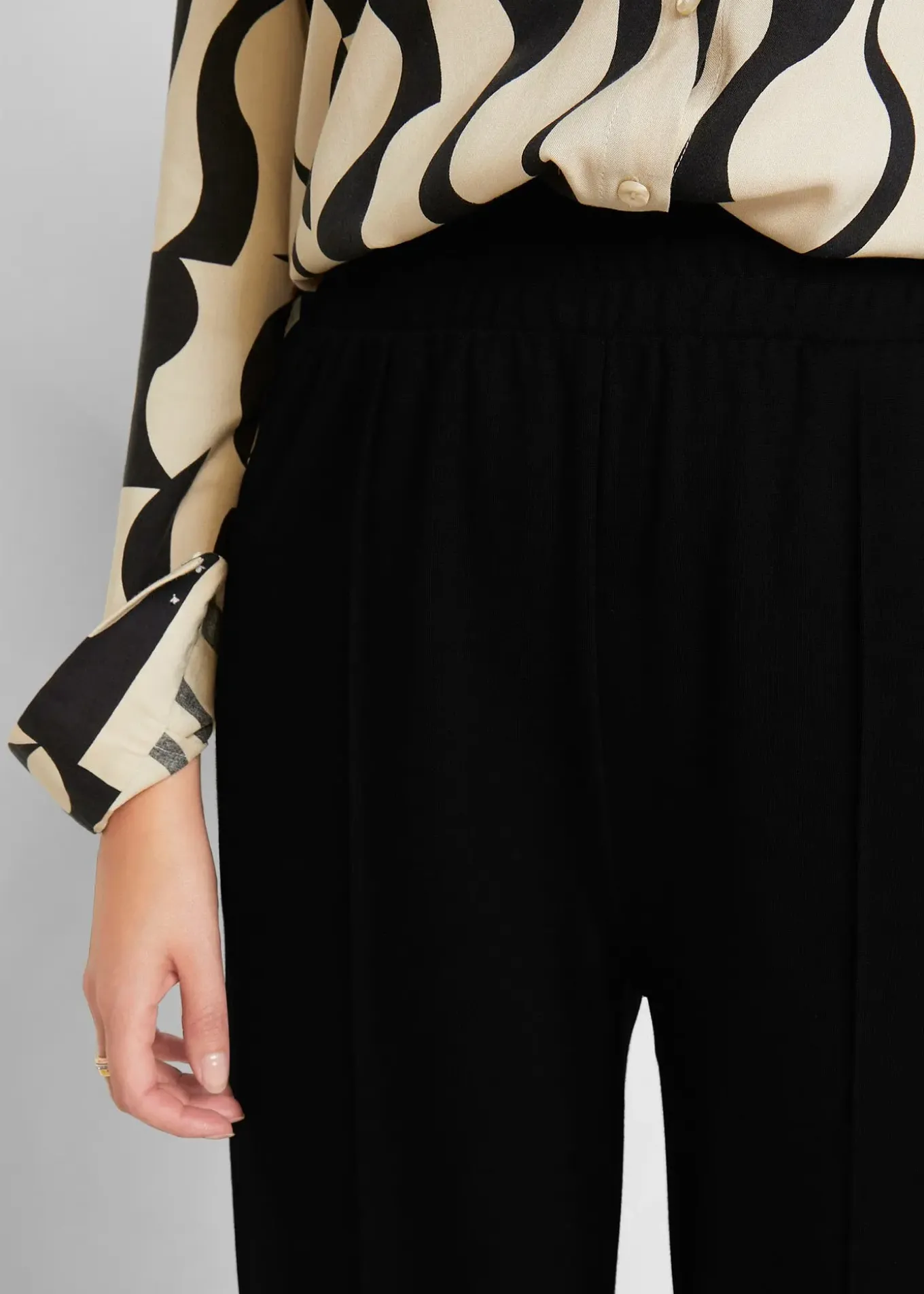 Pantalon large à pinces en jersey