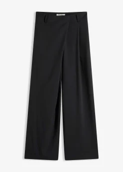 Pantalon large à pinces et fermeture croisée