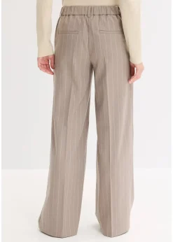 Pantalon large à pinces et rayures tennis