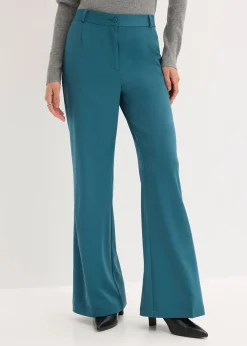 Pantalon large à pinces et taille élastiquée