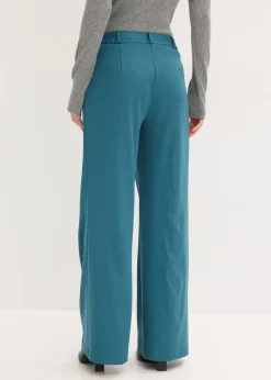 Pantalon large à pinces et taille élastiquée