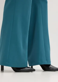 Pantalon large à pinces et taille élastiquée