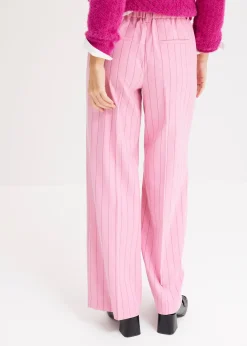 Pantalon large à pinces et rayures tennis