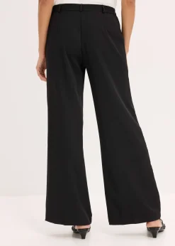 Pantalon large à pinces et taille élastiquée