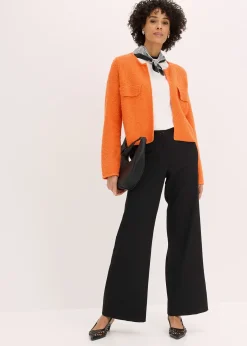 Pantalon large à pinces et taille élastiquée