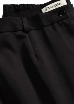 Pantalon large à pinces et taille élastiquée