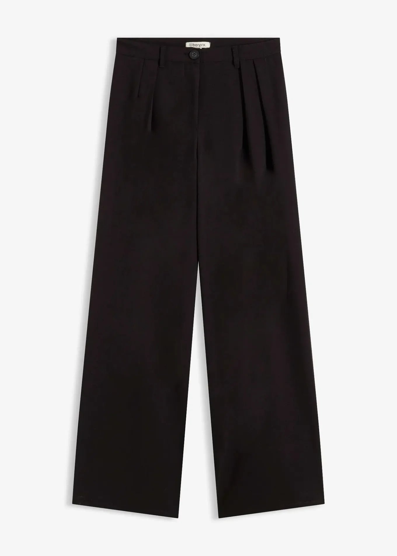 Pantalon large à pinces et taille élastiquée