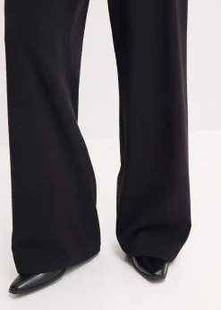Pantalon large à pinces et taille élastiquée