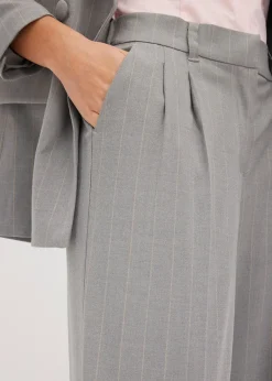 Pantalon large à pinces et rayures tennis