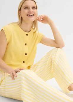 Pantalon large à pinces, fluide