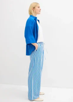 Pantalon large à pinces, fluide