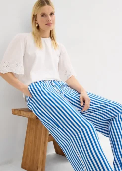 Pantalon large à pinces, fluide