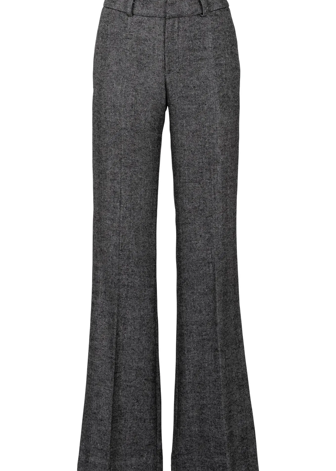 Pantalon large à pinces, taille courte