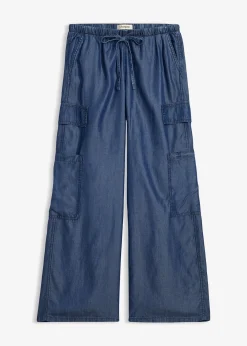 Pantalon large à taille extensible en lyocell fluide