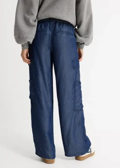 Pantalon large à taille extensible en lyocell fluide