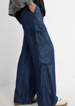 Pantalon large à taille extensible en lyocell fluide