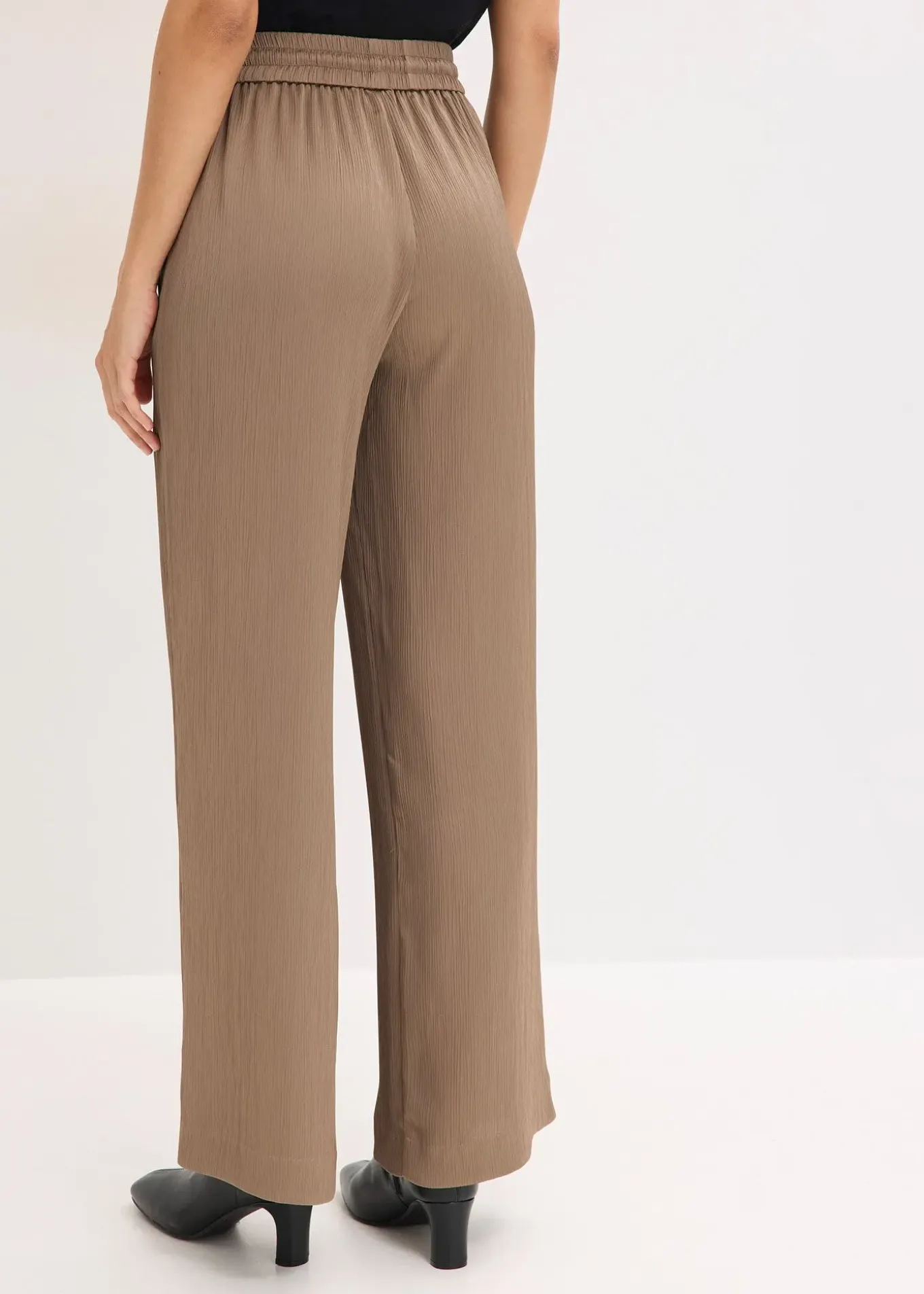 Pantalon large à taille élastiquée