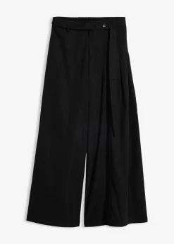 Pantalon large à taille élastiquée