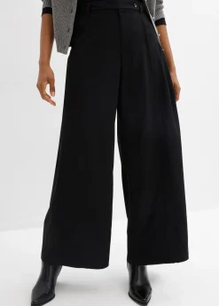 Pantalon large à taille élastiquée