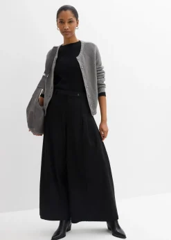 Pantalon large à taille élastiquée