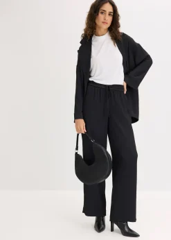 Pantalon large à taille élastiquée