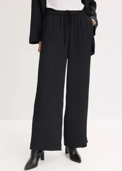 Pantalon large à taille élastiquée