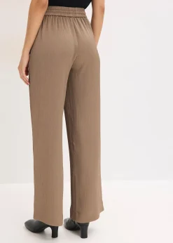 Pantalon large à taille élastiquée