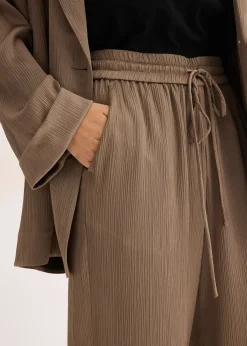 Pantalon large à taille élastiquée