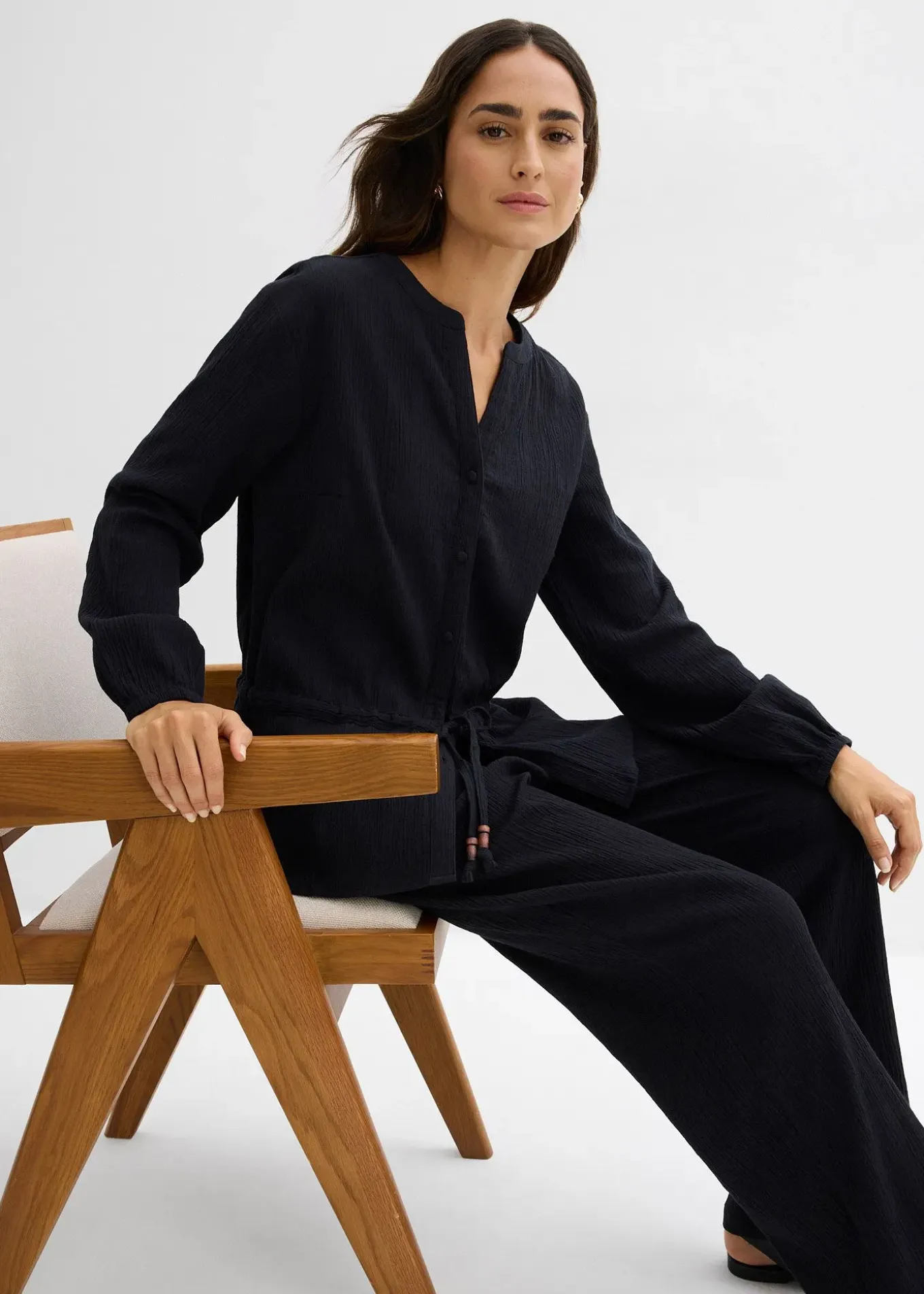 Pantalon large, effet froissé