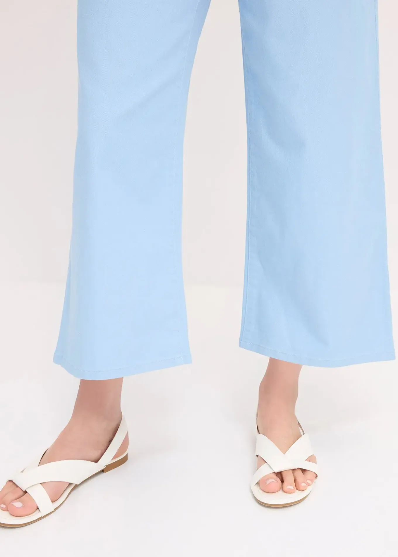 Pantalon large en coton extensible