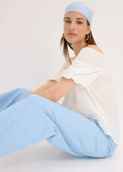 Pantalon large en coton extensible