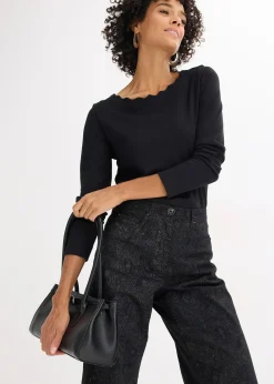 Pantalon large en coton extensible