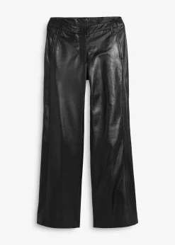 Pantalon large en cuir d’agneau nappa