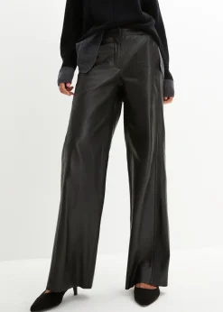 Pantalon large en cuir d’agneau nappa
