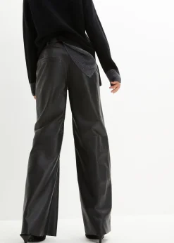 Pantalon large en cuir d’agneau nappa