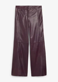 Pantalon large en cuir d’agneau nappa