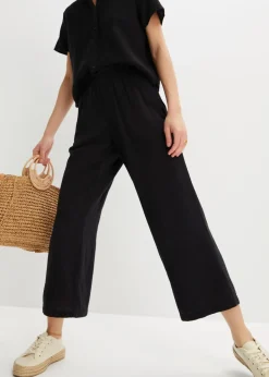 Pantalon large en gaze de coton